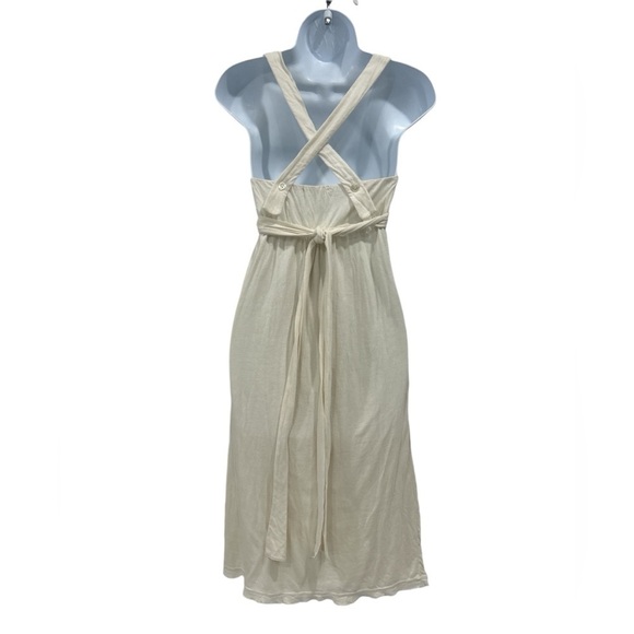 NWT James Perse Cotton Cross Strap Fit and Flare Neutral Minimalist Midi Dress - Picture 2 of 14